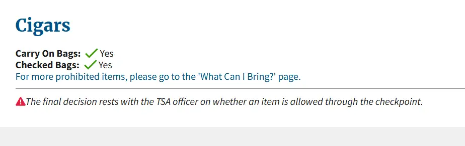 TSA on Ciger