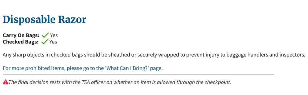TSA Razor