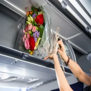 flying with flowers